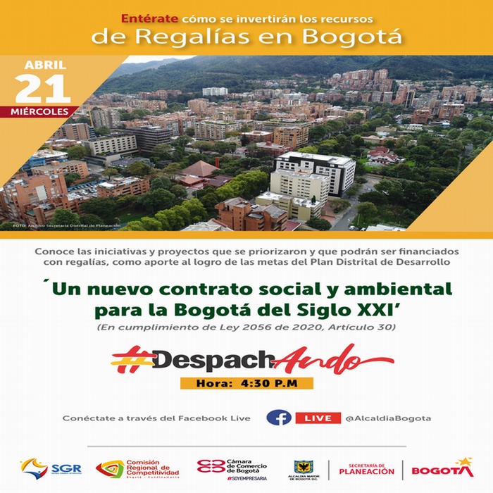 Entérate como se van a invertir los recursos de Regalías en Bogotá 