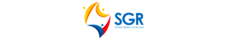 Logo Sistema General de Regalías, letras SGR color azul